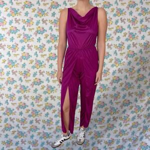 Vintage 80s fuschia Pink undercoverwear jumpsuit romper